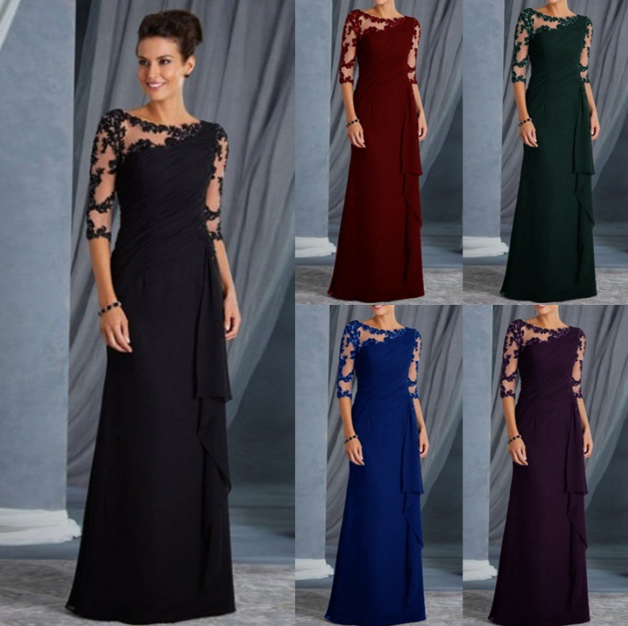 Women’s Sheer Lace Evening Dress – Elegant Romantic Lace Gown S–2XL