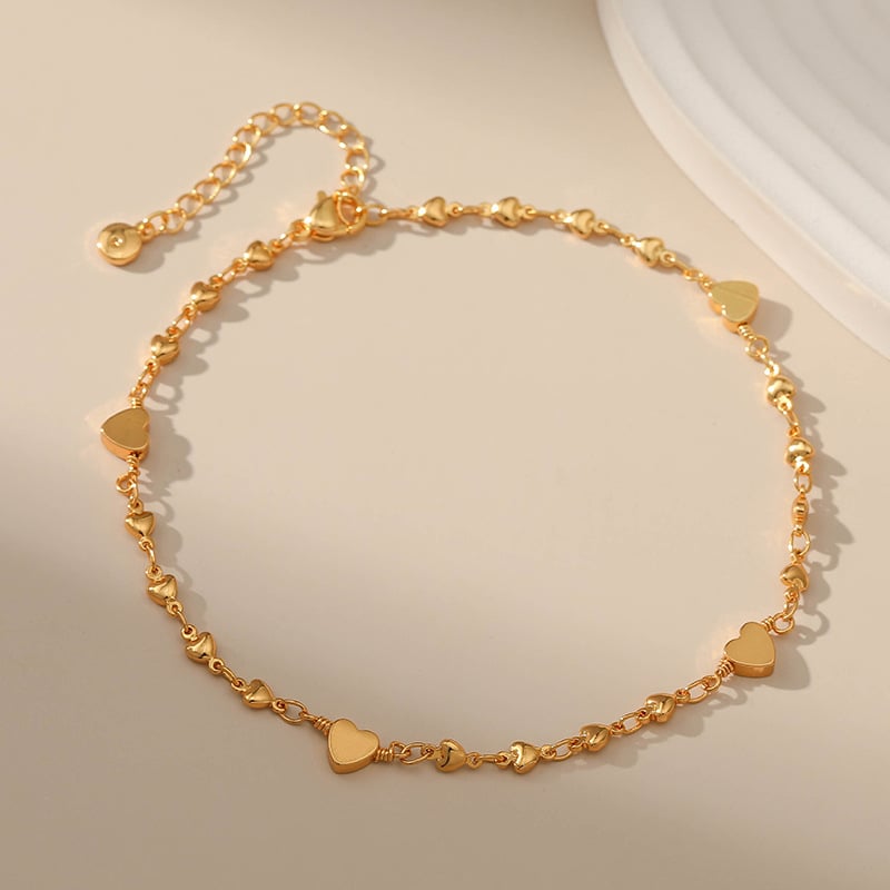 Heart Shaped Charm Anklet