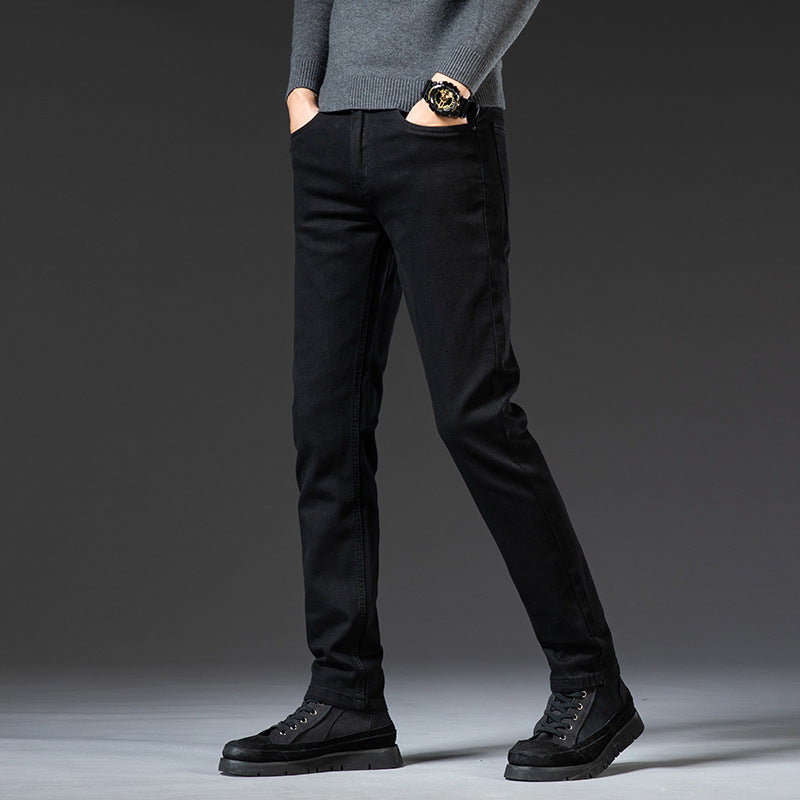 Men’s Stretch Straight-Leg Casual Trousers – Modern Slim Pants