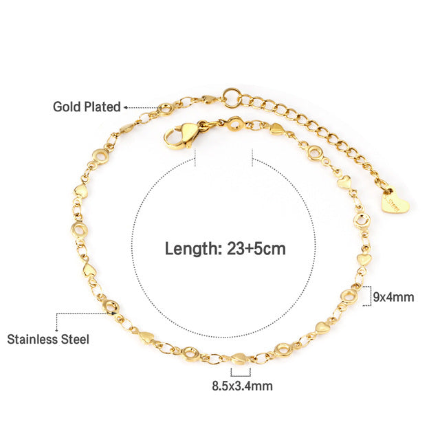 Stainless Steel Casual Retro Beach Anklet for Women