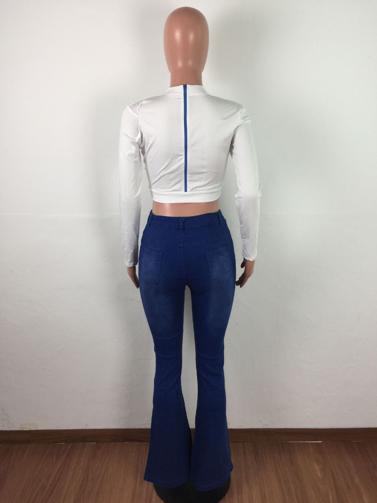 Women’s Embroidered Butterfly Rhinestone Flare Jeans – Blue Wide-Leg Statement Denim, S–3XL