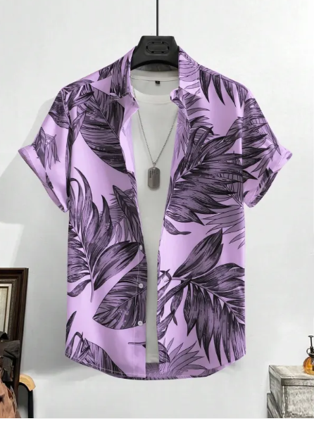 Men’s Aloha Pixel Hawaiian Shirt – 3D Digital Print Breathable Summer Shirt