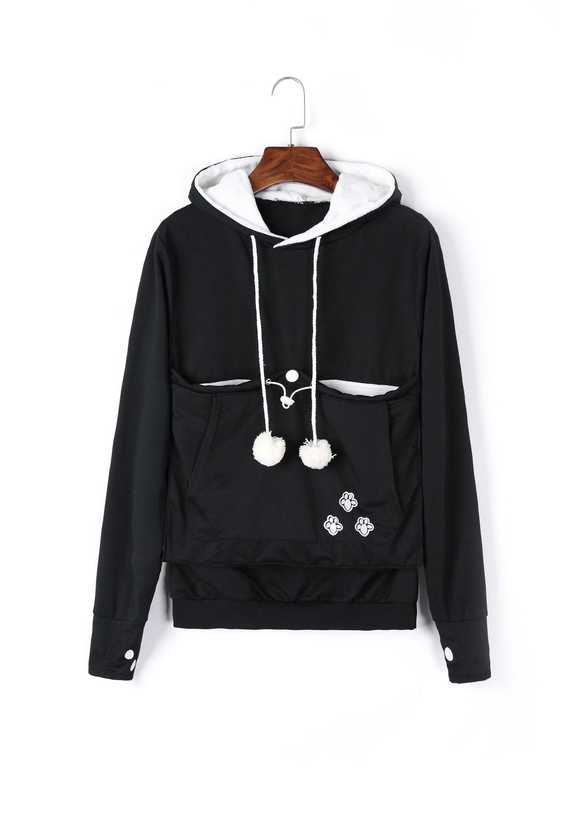 Women’s Cute Winter Pet Pocket Hoodie – Cozy Long Sleeve Kangaroo Carrier Sweatshirt, S–3XL
