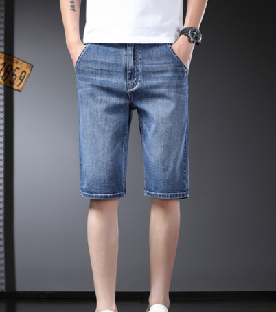 Men’s Mid-Waist Cotton Stretch Straight Denim Pants – USA
