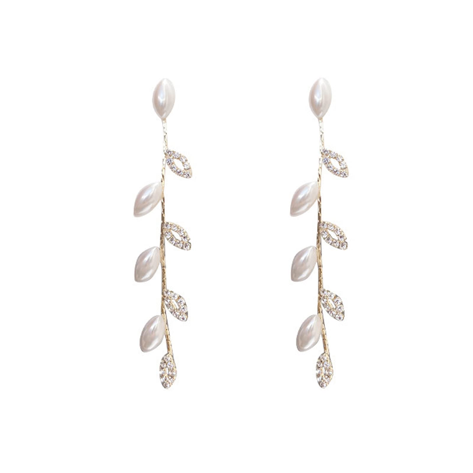 Bridal Crystal & Pearl Drop Earrings – Elegant Wedding Earrings for Women