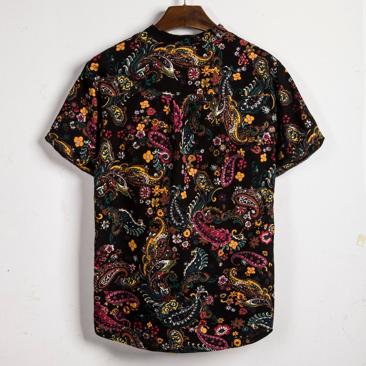 Men’s Printed Cotton Short Sleeve Shirt – Slim Fit Plus Size Casual Lapel Shirt, M–3XL