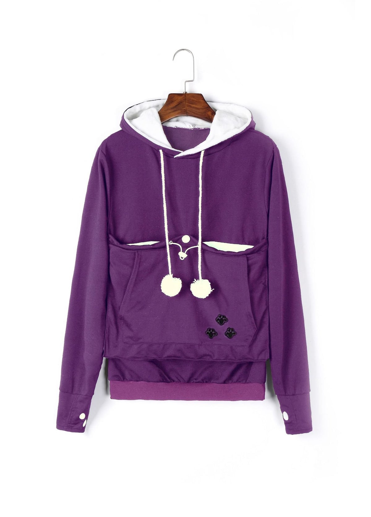 Women’s Cute Winter Pet Pocket Hoodie – Cozy Long Sleeve Kangaroo Carrier Sweatshirt, S–3XL