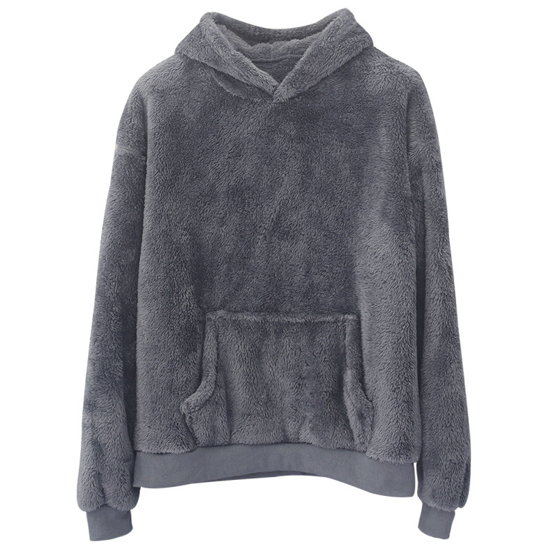 Men’s Velvet Hooded Plush Sweatshirt – Warm Casual Winter Sweater, 6 Colors, S–3XL