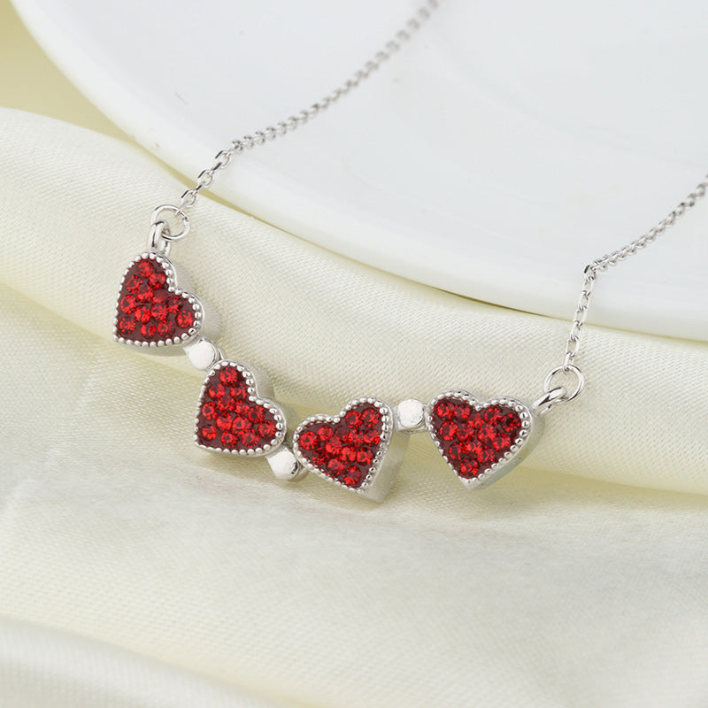 Clover Heart Adjustable Choker Necklace