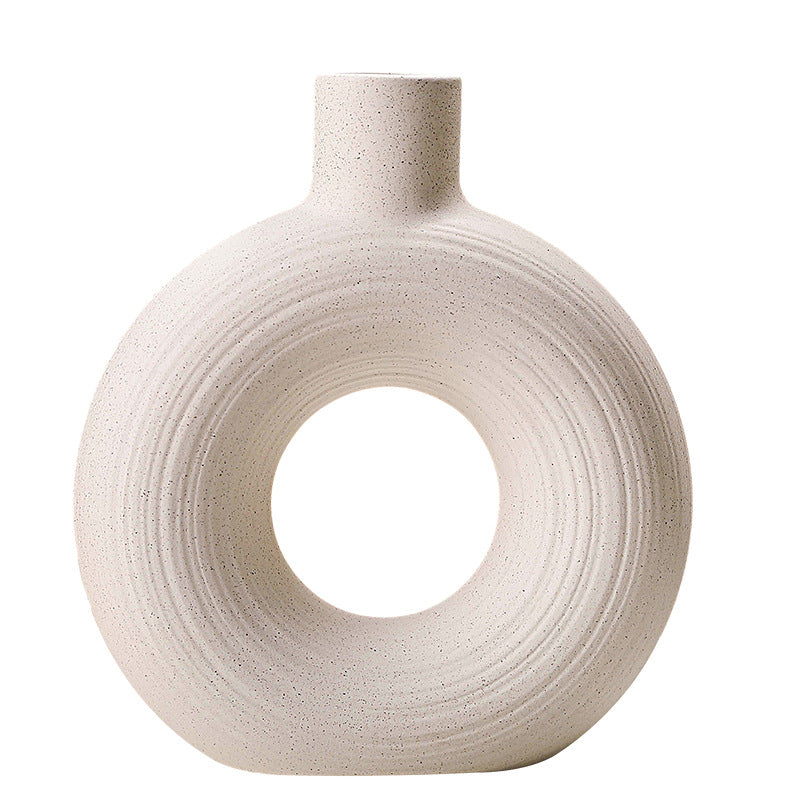 European Ceramic Flower Vase Collection – Textured Nordic Accent for Modern Home Decor