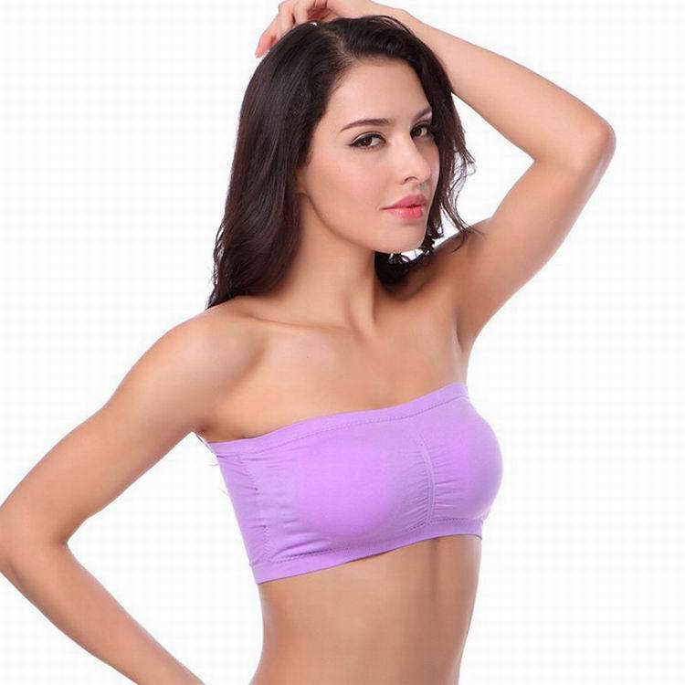 Women’s Strapless Seamless Padded Bandeau Bra – Comfortable Tube Top Bra