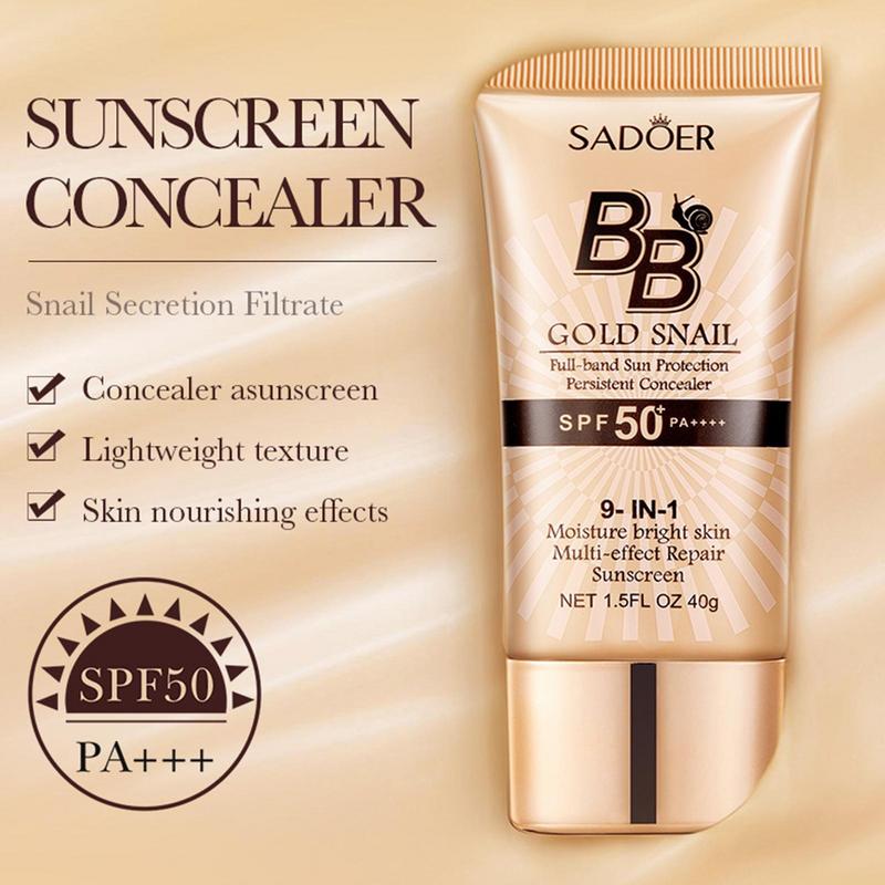 SADOER Gold Snail BB Cream SPF 50 – Long-Lasting Foundation Makeup
