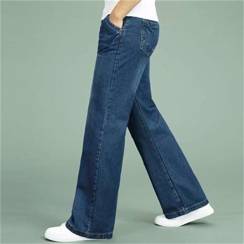Men’s Loose Straight-Leg Wide-Leg Jeans – Relaxed Flared Casual Denim Pants, Sizes 26–40