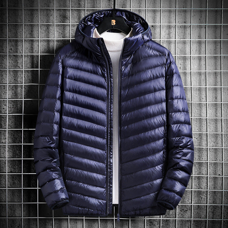 Men’s Warm Lightweight White Duck Down Jacket – USA