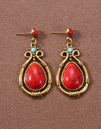 Floral Water Drop Earrings for Women – Elegant Flower Dangle Jewelry