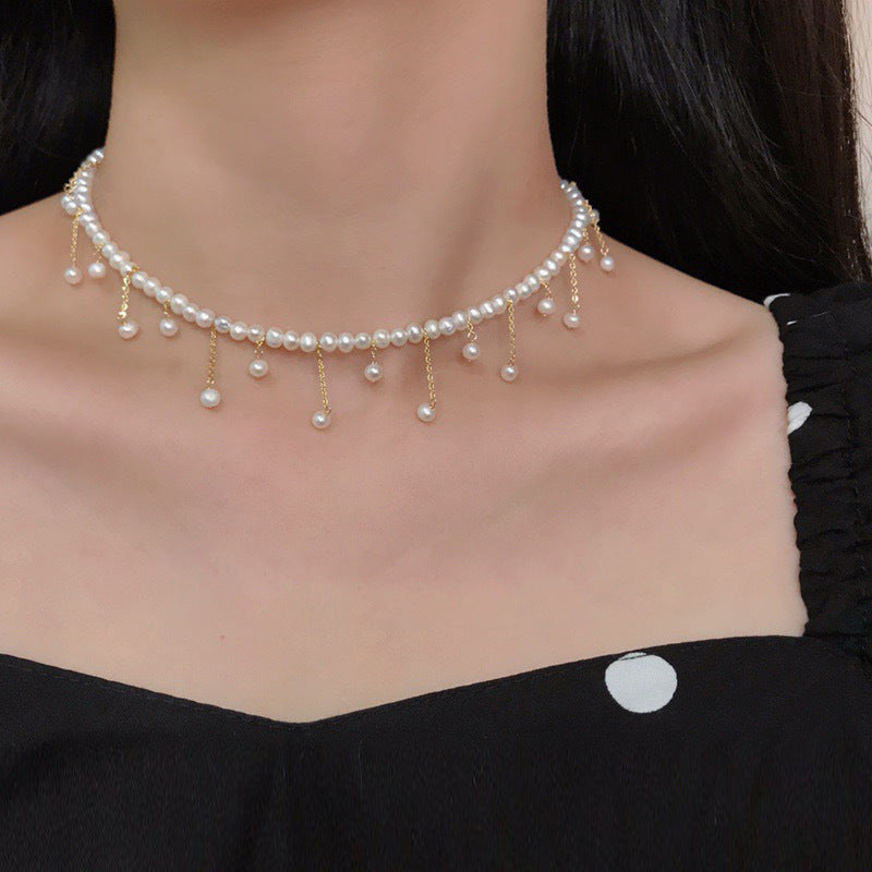 Handmade Freshwater Pearl Choker Necklace for Women