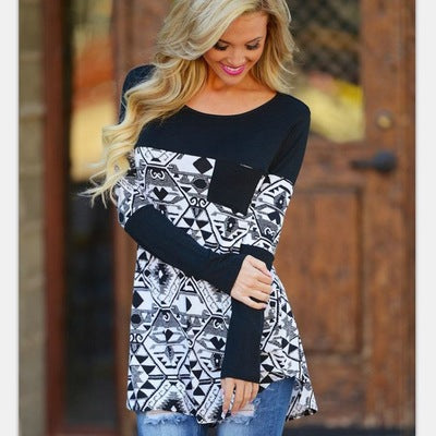 Trendy Loose-Fit Long Sleeve Graphic T-Shirt for Women