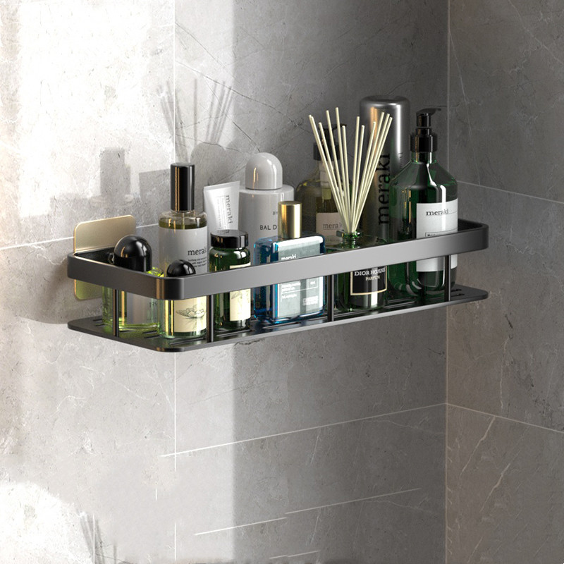 Wall-Mounted Bathroom Shelf – Aluminum Shower Storage Organizer