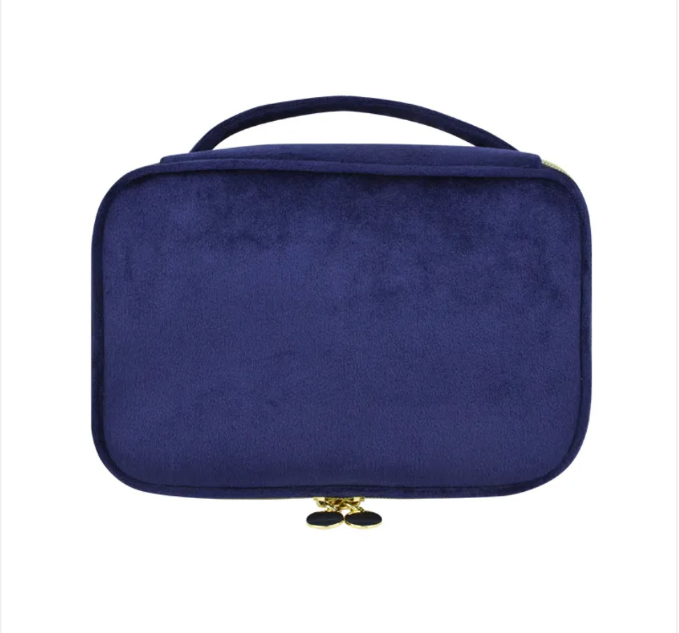 Portable Velvet Cosmetic Bag – Soft Makeup & Beauty Travel Organizer