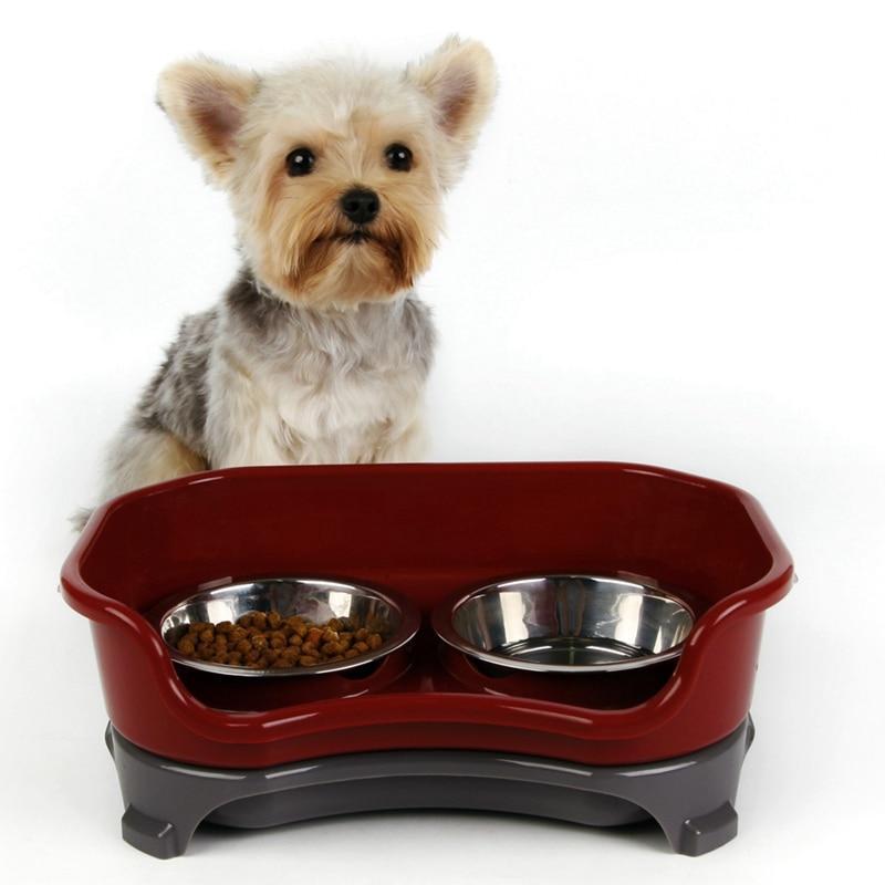 Stainless Steel Double Pet Feeding Bowl Set – Anti-Spill Dog & Cat Feeder