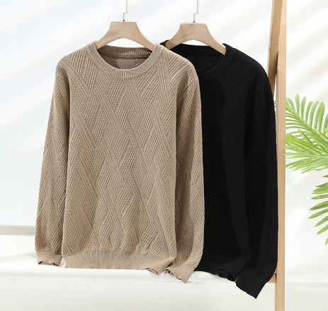Men’s Thickened Round-Neck Pullover Sweater – Warm Casual Knitwear – USA