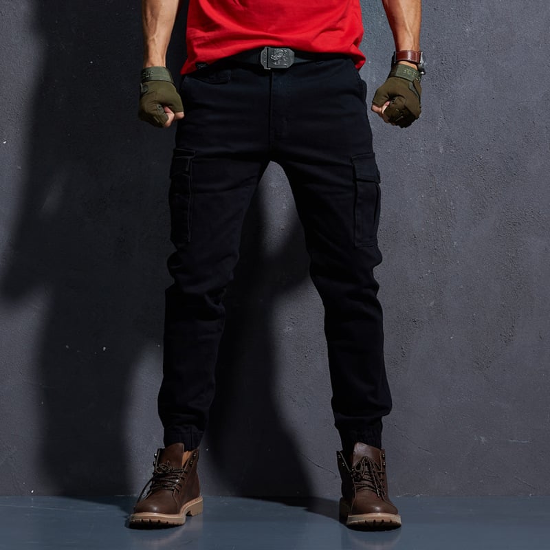 Men’s Slim Fit Solid Color Trousers – Modern Casual Pants