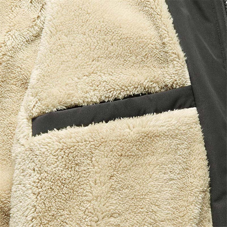 Men’s Plush Thickened Oversized Winter Jacket – USA