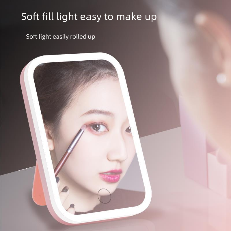 LED Makeup Mirror with Light - Portable Folding Design
