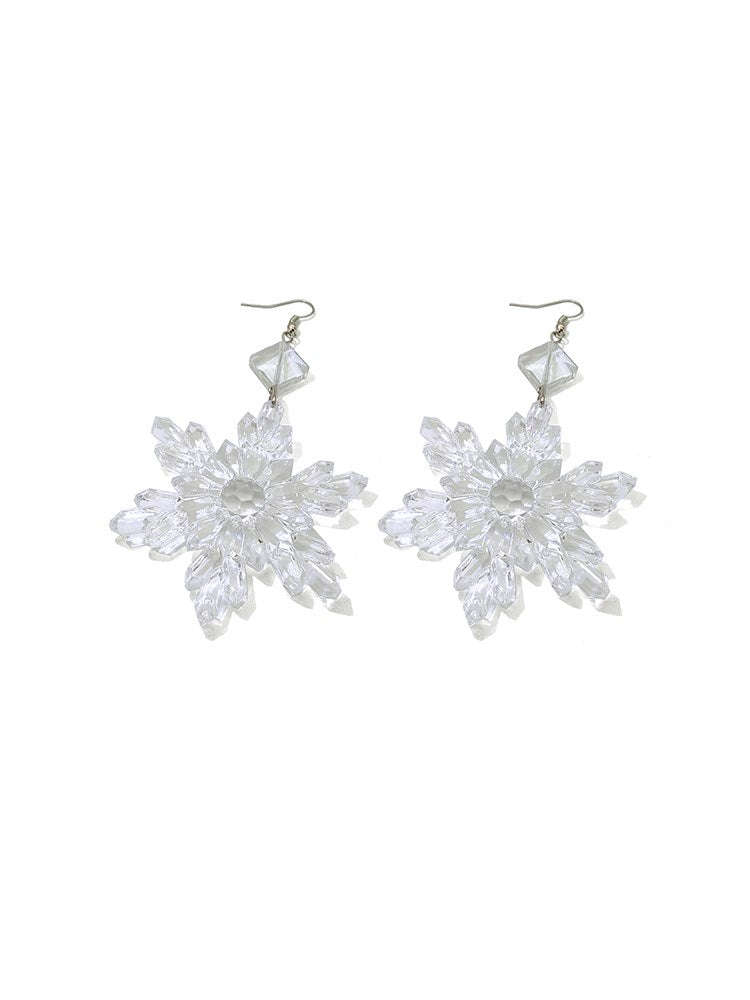 Transparent Snowflake Earrings for Women – Chic Minimalist Winter Jewelry