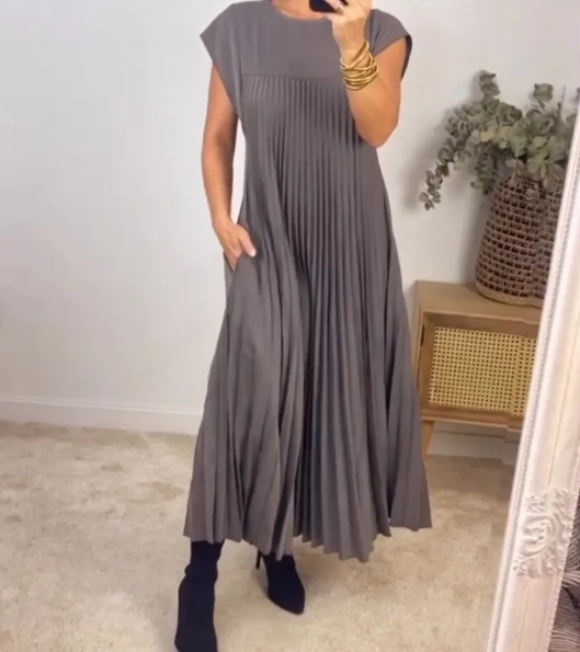ChicEase Loose Solid Color Dress for Women – Relaxed Fit Casual Dress