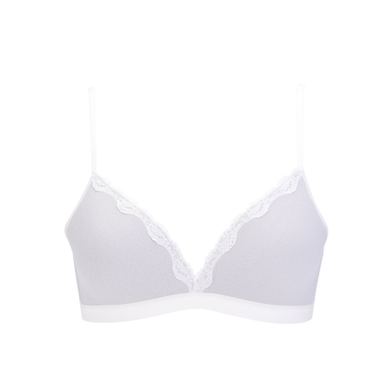 Women’s Lace Triangle Cup Sports Bra – Wireless Seamless Comfort Bra