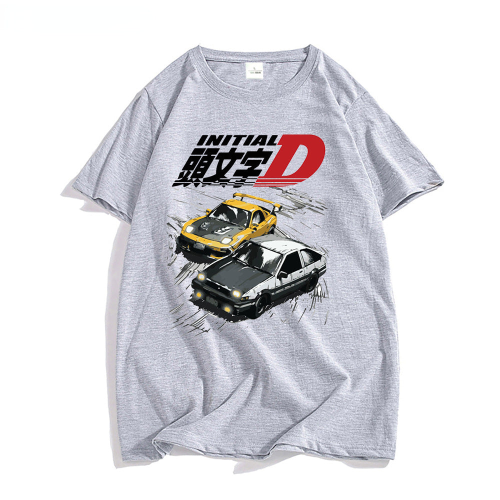Men’s AE86 Initial D Anime T-Shirt – Japanese Car Racing Graphic Summer Tee, XS–4XL