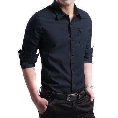 Men’s Slim Fit Cotton Business Shirt – Casual Plus Size Shirt, M–4XL