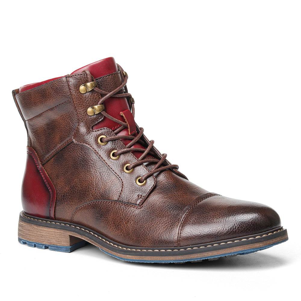 Large Men's Leather Single Boots