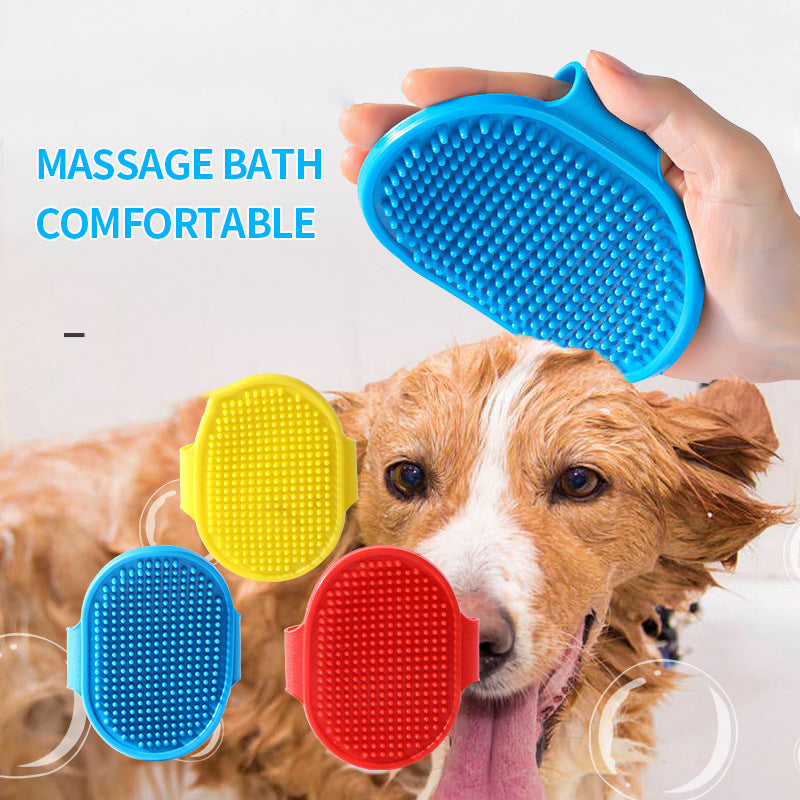 Soft Rubber Pet Grooming Massage Brush – Dog & Cat Bathing & Shedding Comb