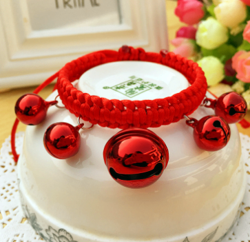 Cute Puppy & Cat Collar with Bell – Adjustable Nylon Jewelry-Style Pet Collar