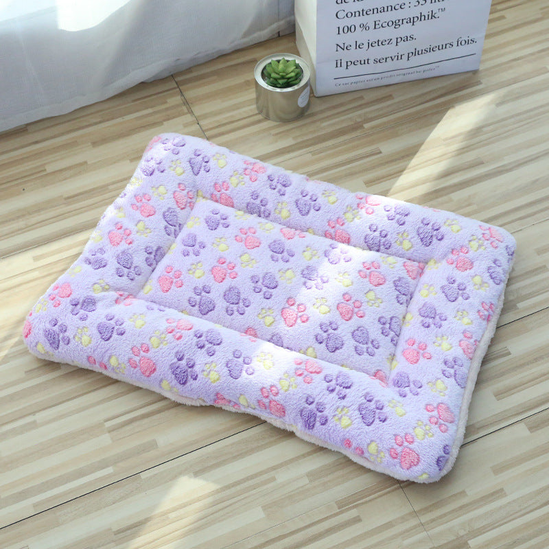 Thick Plush Pet Bed & Blanket – Warm Padded Cushion for Cats & Dogs