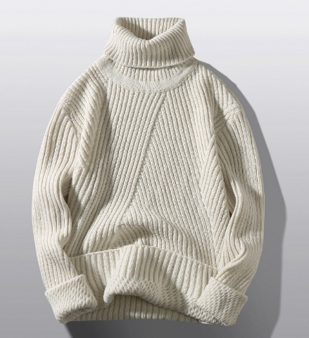 Men’s Premium Thickened High-Neck Sweater – Warm Winter Knitwear – USA