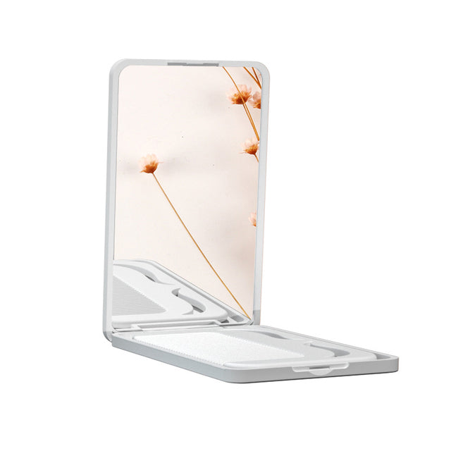 Compact Foldable Makeup Mirror with Comb (Portable)