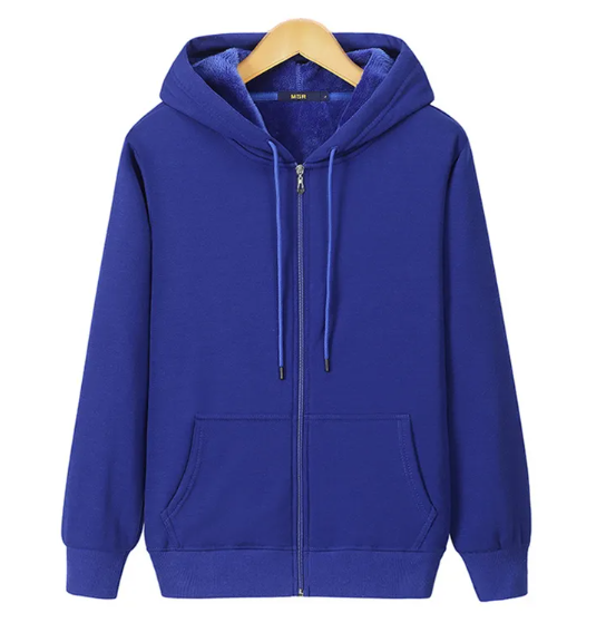 Men’s Fleece Warm Zipper Sweater – 95% Cotton Plus Velvet Loose-Fit Winter Pullover, 8 Colors, M–6XL