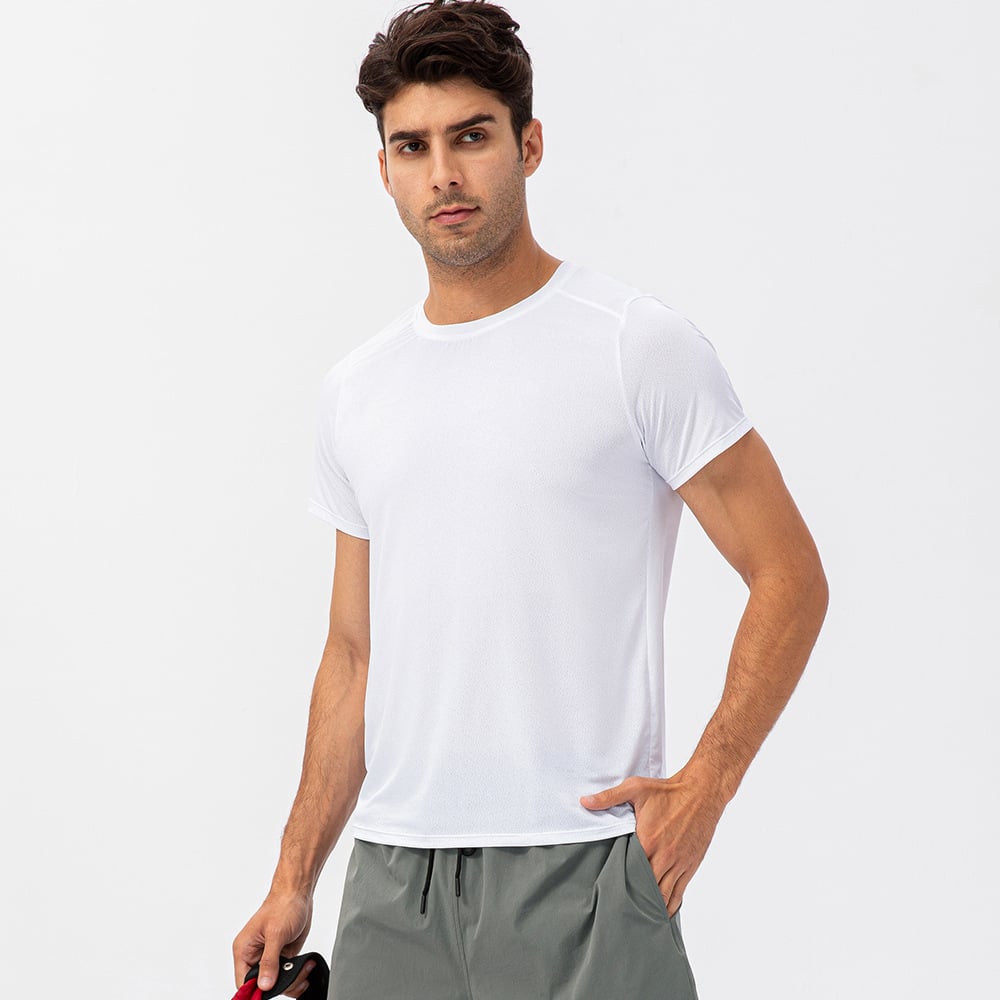 Men’s Quick-Dry Breathable Fitness T-Shirt – Loose Fit Nylon Spandex Running & Workout Tee, S–XXL