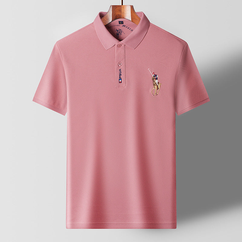Men’s Summer Embroidered Polo Shirt – Lightweight Breathable Short Sleeve Business Casual Polo, M–3XL