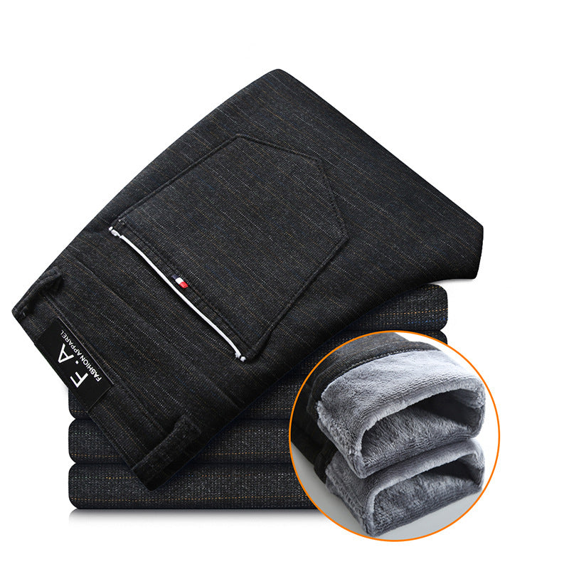 Men’s Thickened Fleece Pants – Warm Winter Casual Trousers