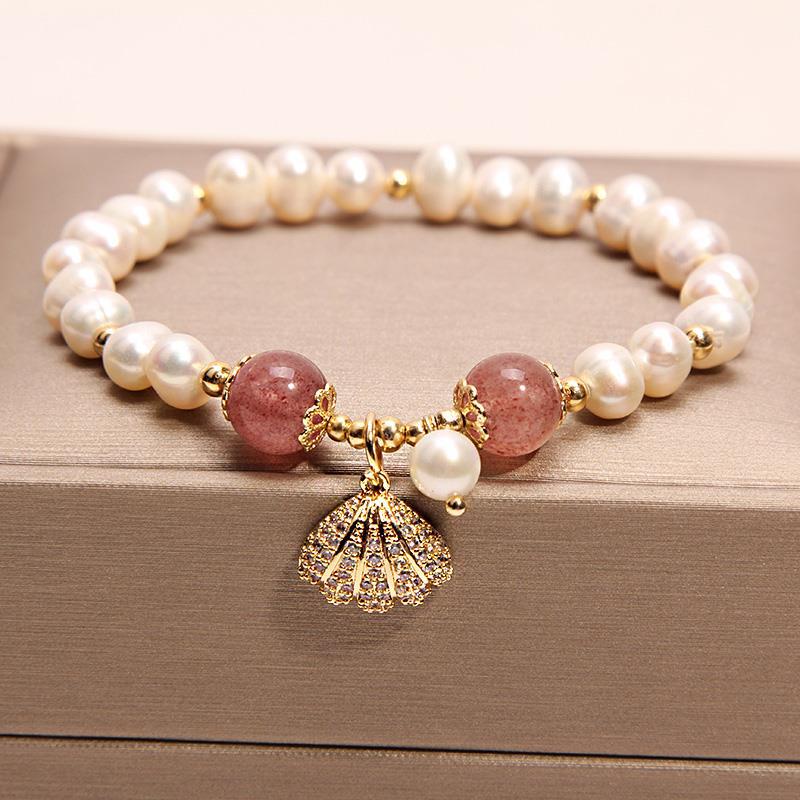 Women’s Natural Freshwater Pearl Bracelet – Elegant Classic Pearl Jewelry