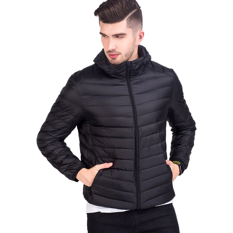 Men’s 90% Down Lightweight Hooded Winter Jacket – USA