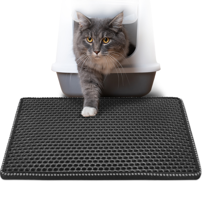 Double-Layer Cat Litter Mat – Waterproof Anti-Tracking Litter Trapping Mat