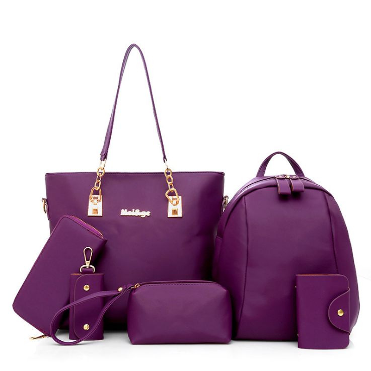 Nylon Tote Bag Set – 6 Pieces for Women | Versatile Shoulder, Crossbody & Tote Handbag Collection
