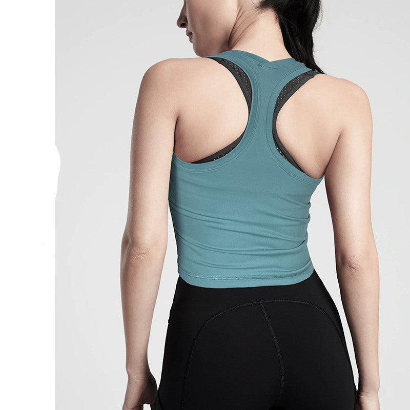 Women’s High-Waisted Sleeveless Sports Tank Top – Fitness & Workout Top