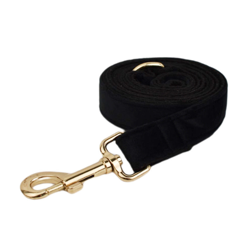 Black Velvet Dog Collar & Accessories – Luxury Adjustable Collar, Leash, Bow & Vest Collection