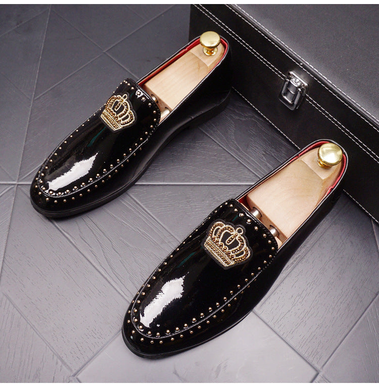 Men’s Retro Pointed-Toe Leather Loafers – Classic Slip-On Dress Shoes
